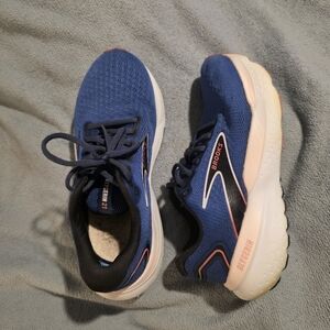 Size 7.5 D Wide Brooks Glycerin 21 Women's Blue Icy Pink Running Shoes 1204081D4